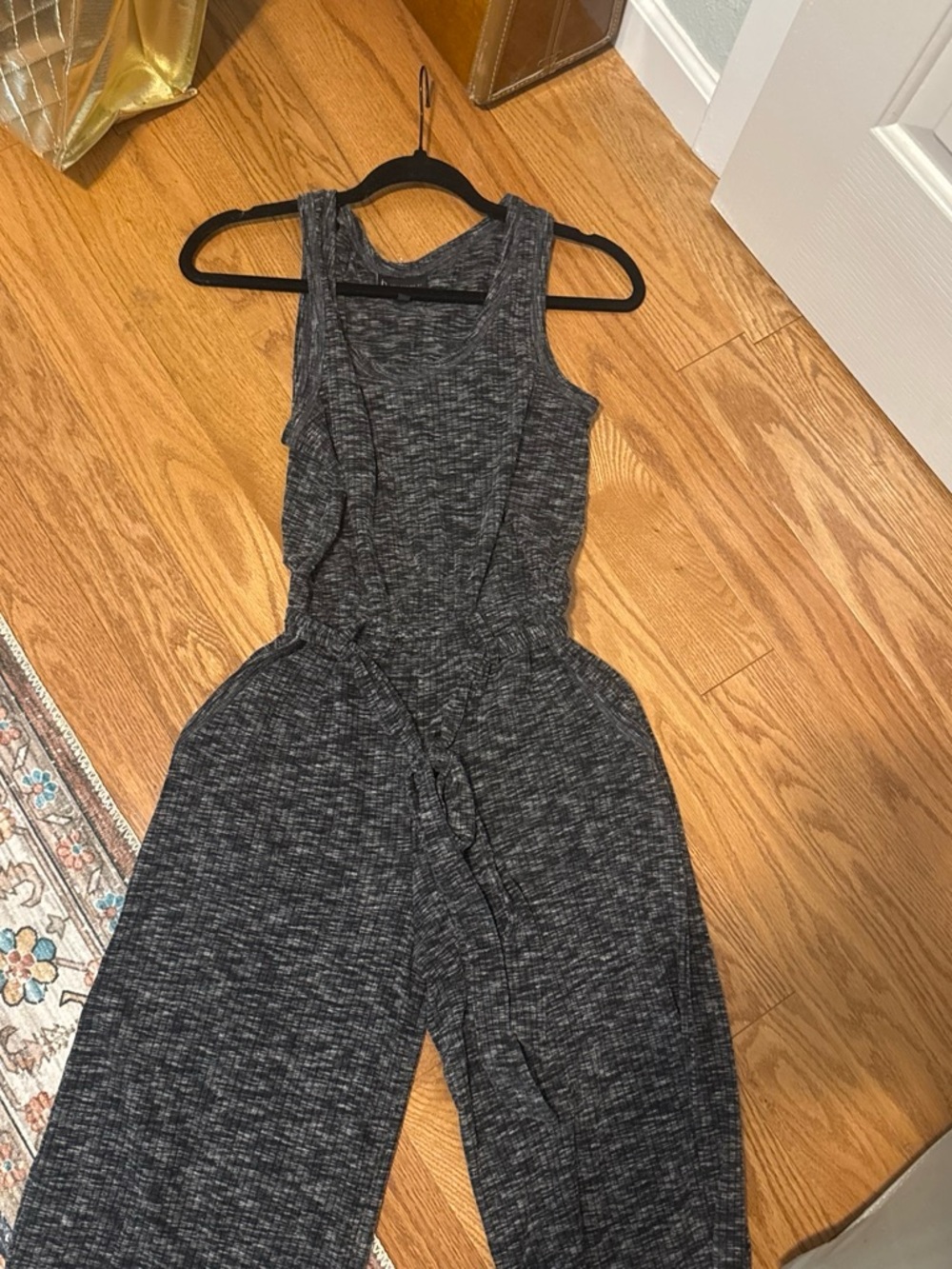bobeau Black Heather Knit Jumpsuit